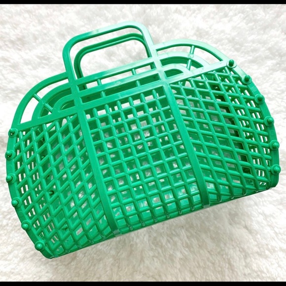 Handbags - Green Jelly Mesh Women's Handbag